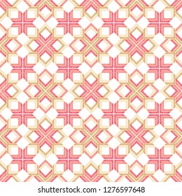 Ethnic boho seamless pattern. Mosaic of striped figures. Traditional ornament. Tribal pattern. Folk motif. Can be used for wallpaper, textile, invitation card, wrapping, web page background.