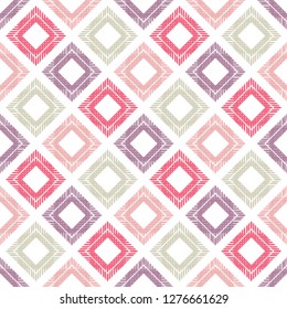 Ethnic boho seamless pattern. Mosaic of striped figures. Traditional ornament. Tribal pattern. Folk motif. Can be used for wallpaper, textile, invitation card, wrapping, web page background.