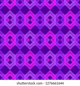 Ethnic boho seamless pattern. Mosaic of striped figures. Traditional ornament. Tribal pattern. Folk motif. Can be used for wallpaper, textile, invitation card, wrapping, web page background.
