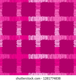 Ethnic boho seamless pattern. Mosaic of painted strips. Embroidery on fabric. Traditional ornament. Tribal pattern. Folk motif. Can be used for wallpaper, textile, invitation card, wrapping, web.