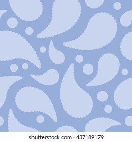 Ethnic boho seamless pattern with Paisley and polka dots. Print. Repeating background. Cloth design, wallpaper.