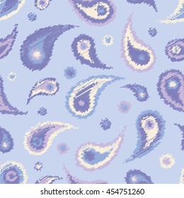 Ethnic boho seamless pattern with Paisley and polka dots. Print. Repeating background. Cloth design, wallpaper.