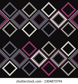 Ethnic boho seamless pattern. Patchwork texture. Weaving. Traditional ornament. Tribal pattern. Folk motif. Can be used for wallpaper, textile, invitation card, wrapping, web page background.