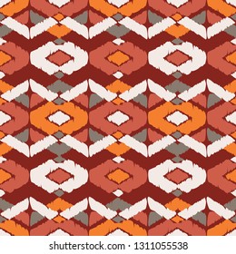 Ethnic boho seamless pattern. Patchwork texture. Weaving. Traditional ornament. Tribal pattern. Folk motif. Can be used for wallpaper, textile, invitation card, wrapping, web page background.