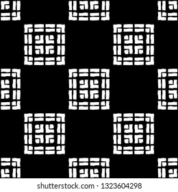 Ethnic boho seamless pattern. Patchwork texture. Weaving. Traditional ornament. Tribal pattern. Folk motif. Can be used for wallpaper, textile, invitation card, wrapping, web page background.