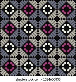 Ethnic boho seamless pattern. Patchwork texture. Weaving. Traditional ornament. Tribal pattern. Folk motif. Can be used for wallpaper, textile, invitation card, wrapping, web page background.