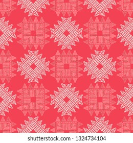 Ethnic boho seamless pattern. Patchwork texture. Weaving. Traditional ornament. Tribal pattern. Folk motif. Can be used for wallpaper, textile, invitation card, wrapping, web page background.