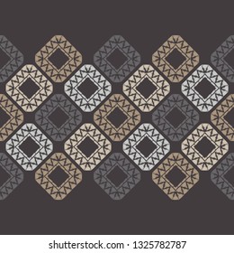 Ethnic boho seamless pattern. Patchwork texture. Weaving. Traditional ornament. Tribal pattern. Folk motif. Can be used for wallpaper, textile, invitation card, wrapping, web page background.