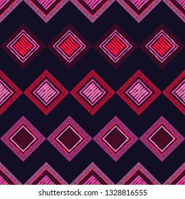 Ethnic boho seamless pattern. Patchwork texture. Weaving. Traditional ornament. Tribal pattern. Folk motif. Can be used for wallpaper, textile, invitation card, wrapping, web page background.