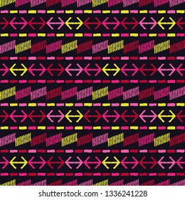 Ethnic boho seamless pattern. Patchwork texture. Weaving. Traditional ornament. Tribal pattern. Folk motif. Can be used for wallpaper, textile, invitation card, wrapping, web page background.