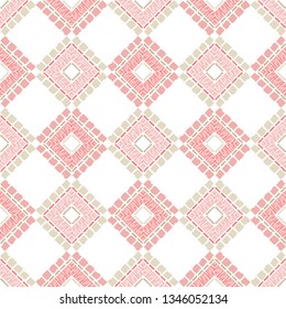 Ethnic boho seamless pattern. Patchwork texture. Weaving. Traditional ornament. Tribal pattern. Folk motif. Can be used for wallpaper, textile, invitation card, wrapping, web page background.