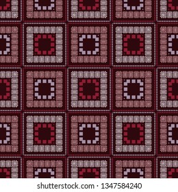 Ethnic boho seamless pattern. Patchwork texture. Weaving. Traditional ornament. Tribal pattern. Folk motif. Can be used for wallpaper, textile, invitation card, wrapping, web page background.