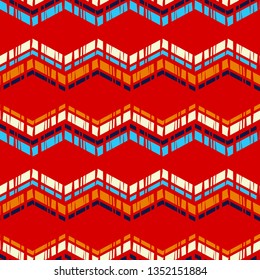 Ethnic boho seamless pattern. Patchwork texture. Weaving. Traditional ornament. Tribal pattern. Folk motif. Can be used for wallpaper, textile, invitation card, wrapping, web page background.