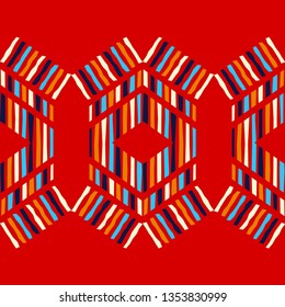 Ethnic boho seamless pattern. Patchwork texture. Weaving. Traditional ornament. Tribal pattern. Folk motif. Can be used for wallpaper, textile, invitation card, wrapping, web page background.