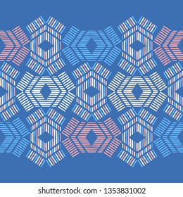 Ethnic boho seamless pattern. Patchwork texture. Weaving. Traditional ornament. Tribal pattern. Folk motif. Can be used for wallpaper, textile, invitation card, wrapping, web page background.