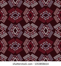Ethnic boho seamless pattern. Patchwork texture. Weaving. Traditional ornament. Tribal pattern. Folk motif. Can be used for wallpaper, textile, invitation card, wrapping, web page background.