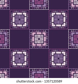 Ethnic boho seamless pattern. Patchwork texture. Weaving. Traditional ornament. Tribal pattern. Folk motif. Can be used for wallpaper, textile, invitation card, wrapping, web page background.