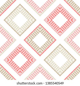 Ethnic boho seamless pattern. Patchwork texture. Weaving. Traditional ornament. Tribal pattern. Folk motif. Can be used for wallpaper, textile, invitation card, wrapping.