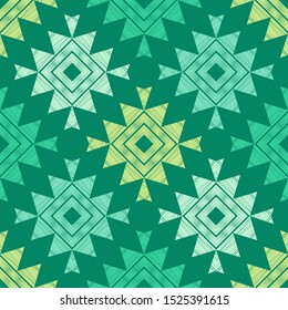 Ethnic boho seamless pattern. Patchwork texture. Traditional ornament. Tribal pattern. Folk motif. Vector illustration for web design or print.