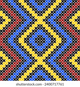 Ethnic boho seamless pattern. Patchwork texture. Weaving. Traditional ornament. Tribal pattern. Folk motif. Can be used for wallpaper, textile, wrapping, web page background.