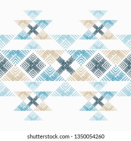 Ethnic boho seamless pattern. Patterned national figures. Patchwork texture. Weaving. Traditional ornament. Tribal pattern. Folk motif. Can be used for wallpaper, textile, invitation card, wrapping.