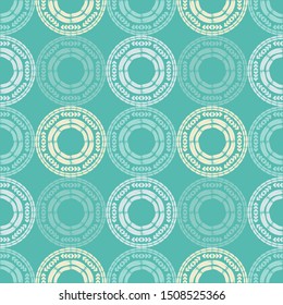 Ethnic boho seamless pattern. Polka dots. Embroidery on fabric. Patchwork texture. Weaving. Traditional ornament. Tribal pattern. Folk motif. Can be used for wallpaper, textile, wrapping, web.