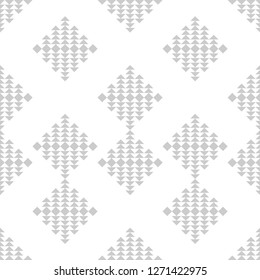 Ethnic boho seamless pattern. Rectangles made up of triangles. Traditional ornament. Tribal pattern. Folk motif. Can be used for wallpaper, textile, invitation card, web page background.