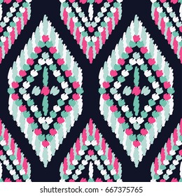 Ethnic boho seamless pattern. Retro motif. Vector illustration. Textile rapport.
