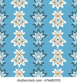 Ethnic boho seamless pattern. Retro motif. Textile rapport.