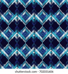 Ethnic boho seamless pattern. Scratches grunge zigzag texture. Retro motif. Textile rapport.