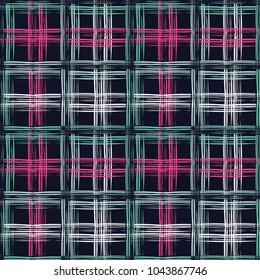 Ethnic boho seamless pattern. Scribble texture. Embroidery on fabric. Folk motif. Textile rapport.