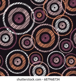 Ethnic boho seamless pattern. Scribble texture. Retro motif. Textile rapport.