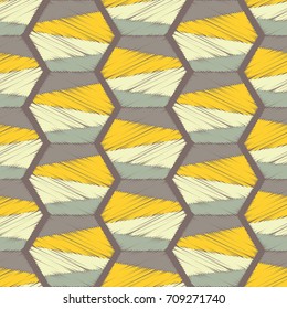 Ethnic boho seamless pattern. Scribble texture. Retro motif. Textile rapport.