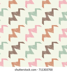 Ethnic boho seamless pattern. Scribble texture. Retro motif. Textile rapport.