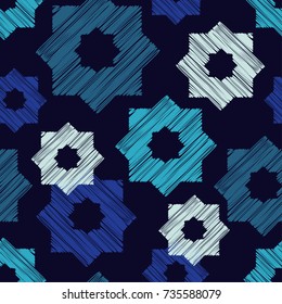 Ethnic boho seamless pattern. Scribble texture. Retro motif. Textile rapport.