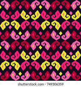 Ethnic boho seamless pattern. Scribble texture. Retro motif. Textile rapport.