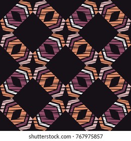 Ethnic boho seamless pattern. Scribble texture. Folk motif. Textile rapport.