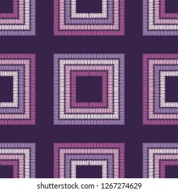 Ethnic boho seamless pattern. Shapes from strips of hand-shading. Traditional ornament. Tribal pattern. Folk motif. Can be used for wallpaper, textile, invitation card, web page background.