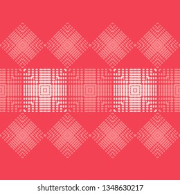 Ethnic boho seamless pattern. Shapes of dots and pixels. Patchwork texture. Weaving. Traditional ornament. Tribal pattern. Folk motif. Can be used for wallpaper, textile, invitation card, wrapping.