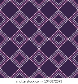 Ethnic boho seamless pattern. Shapes of dots and pixels. Patchwork texture. Weaving. Traditional ornament. Tribal pattern. Folk motif. Can be used for wallpaper, textile, invitation card, wrapping.