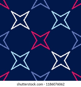 Ethnic boho seamless pattern. Snowflakes. Traditional ornament. Tribal pattern. Folk motif. Can be used for wallpaper, textile, invitation card, wrapping, web page background.