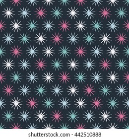 Ethnic boho seamless pattern with stars. Print. Repeating background. Cloth design, wallpaper.
