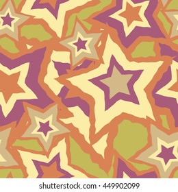 Ethnic boho seamless pattern with stars. Print. Repeating background. Cloth design, wallpaper.