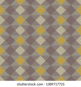 Ethnic boho seamless pattern. Striped figures. Patchwork texture. Weaving. Traditional ornament. Tribal pattern. Folk motif. Can be used for wallpaper, textile, invitation card, wrapping, web page.