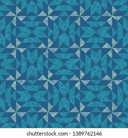 Ethnic boho seamless pattern. Striped figures. Patchwork texture. Weaving. Traditional ornament. Tribal pattern. Folk motif. Can be used for wallpaper, textile, invitation card, wrapping, web page.
