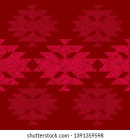Ethnic boho seamless pattern. Striped figures. Patchwork texture. Weaving. Traditional ornament. Tribal pattern. Folk motif. Can be used for wallpaper, textile, invitation card, wrapping, web page.