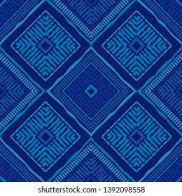 Ethnic boho seamless pattern. Striped figures. Patchwork texture. Weaving. Traditional ornament. Tribal pattern. Folk motif. Can be used for wallpaper, textile, invitation card, wrapping, web page.