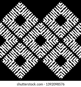 Ethnic boho seamless pattern. Striped figures. Patchwork texture. Weaving. Traditional ornament. Tribal pattern. Folk motif. Can be used for wallpaper, textile, invitation card, wrapping, web page.