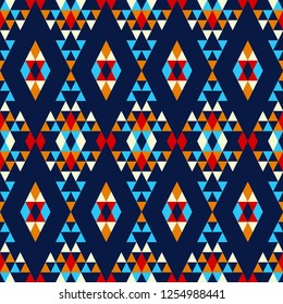 Ethnic boho seamless pattern. The texture of the triangles. Traditional ornament. Tribal pattern. Folk motif. Can be used for wallpaper, textile, invitation card, wrapping, web page background.