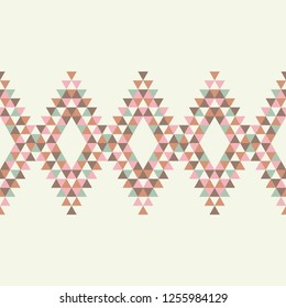 Ethnic boho seamless pattern. The texture of the triangles. Traditional ornament. Tribal pattern. Folk motif. Can be used for wallpaper, textile, invitation card, wrapping, web page background.